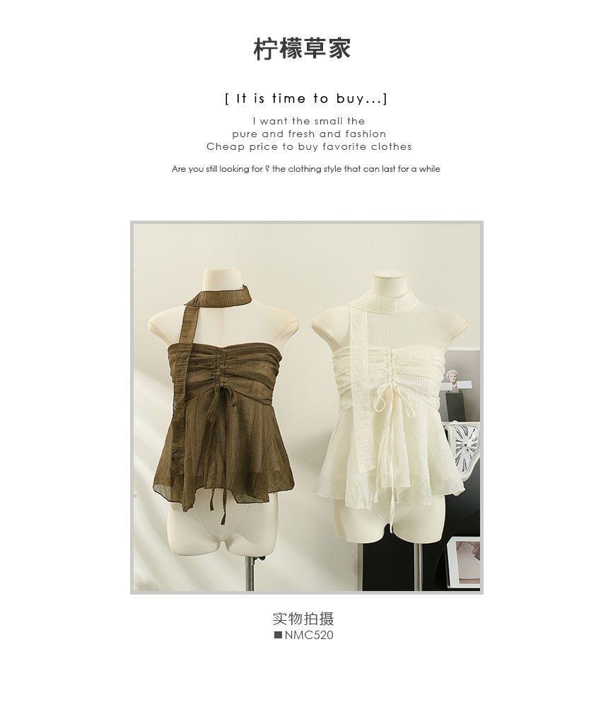 Drawstring Tube Top with Sash Product Image