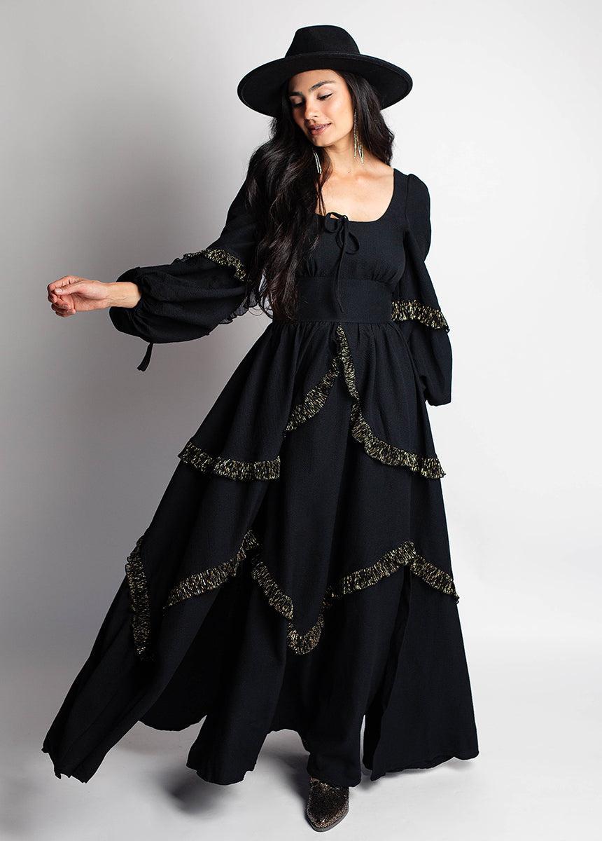 Zaynab Dress in Black Multi Product Image