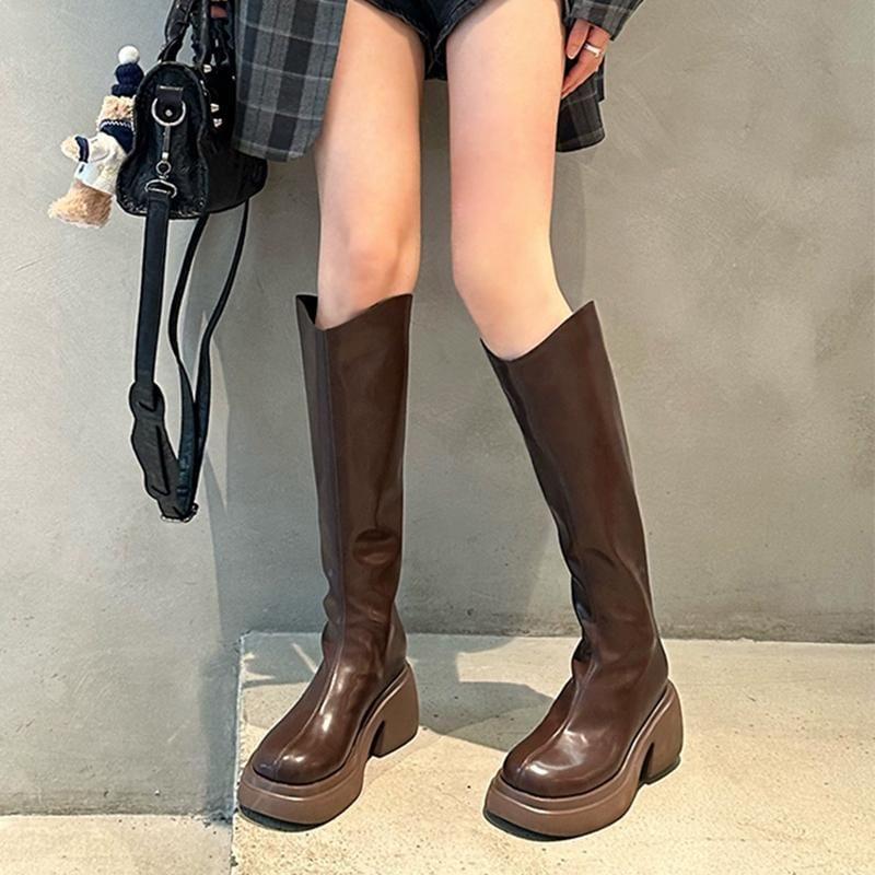 Faux Leather Platform Tall Boots product image