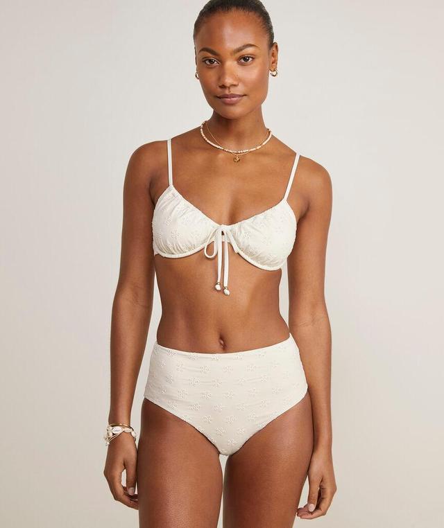 Eyelet Tie-Front Underwire Bikini Top Product Image