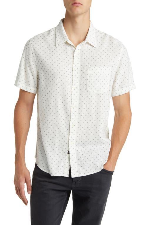 Rails Carson Diamond Print Short Sleeve Linen Blend Button-Up Shirt Product Image