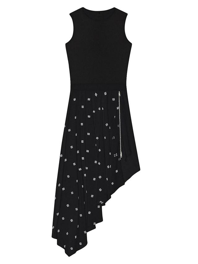 Asymmetric 4G Jacquard Sleeveless Midi Dress Product Image