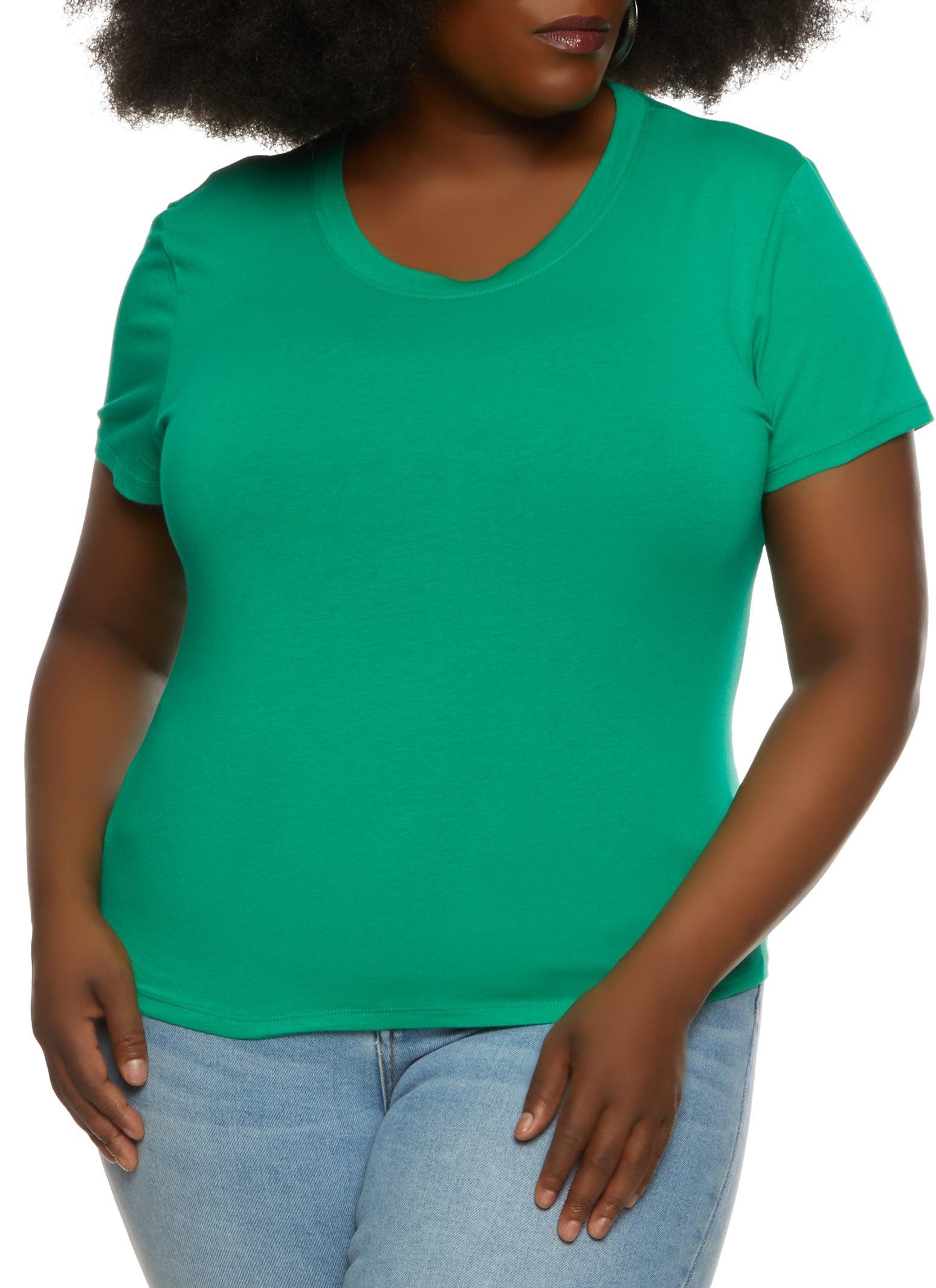 Womens Plus Size Basic Crew Neck T Shirt Product Image