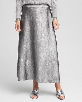 Women's Metallic Satin Maxi Skirt Product Image