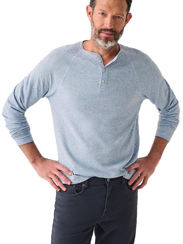 Faherty Cloud Heather Long Sleeve Henley T Product Image