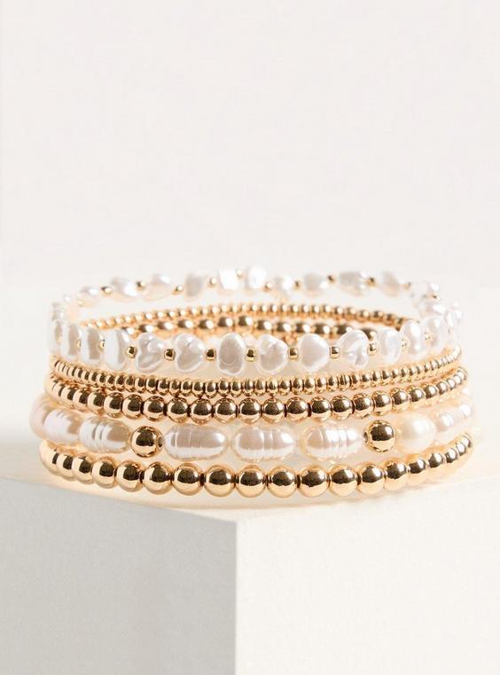 Pearl Stretch Bracelet Set Product Image