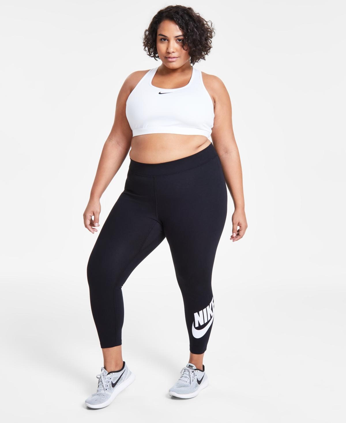 Plus Size Nike High-Waisted Graphic Leggings, Womens Grey Product Image