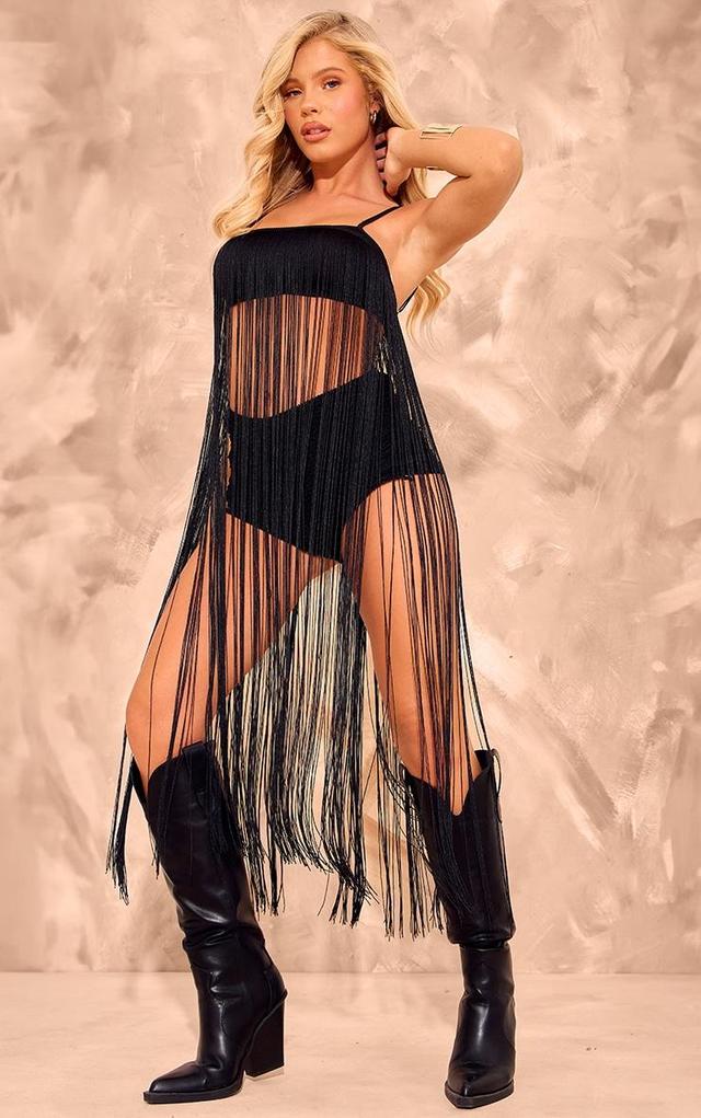 Black Fringe Top Product Image