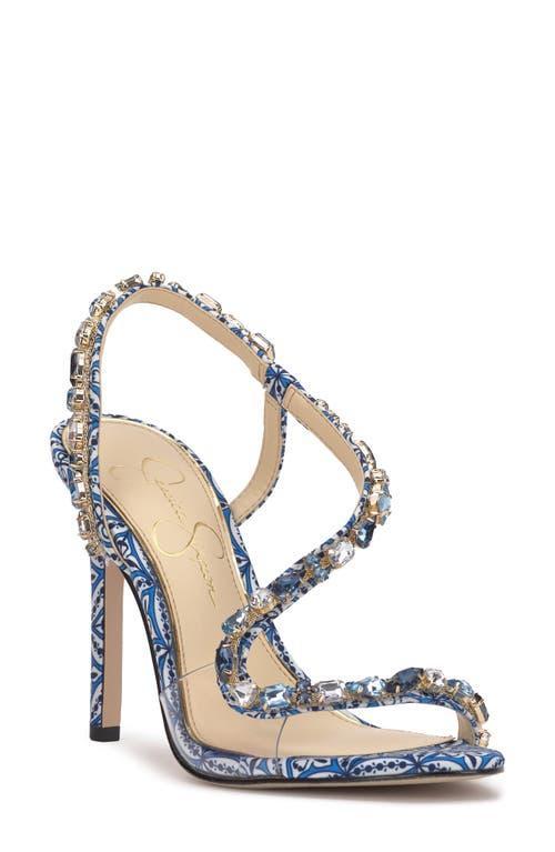 Jessica Simpson Jaycin Marble Print Rhinestone Dress Sandals Product Image