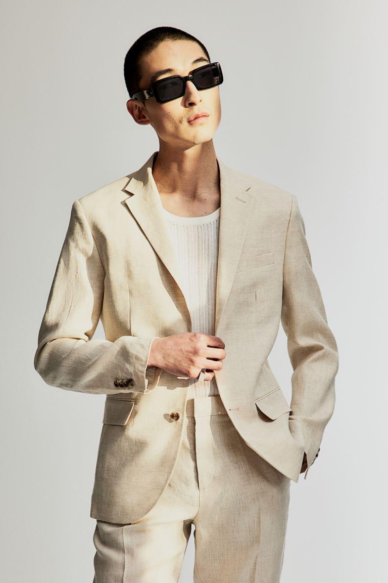 Slim Fit Linen Jacket Product Image