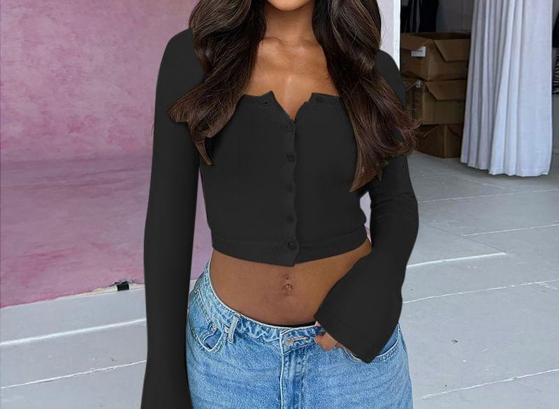 Plain Cropped Cardigan Product Image