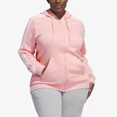 adidas Essentials Fleece 3 Stripes Full Zip Hoodie (Plus Size) Product Image