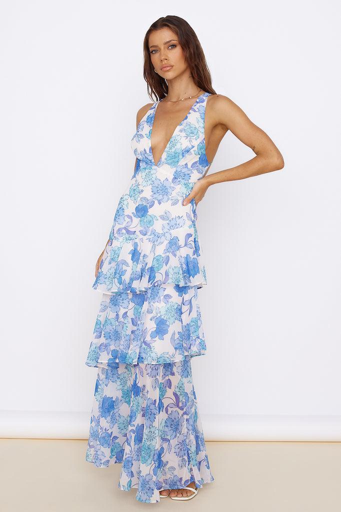 Foolish One Maxi Dress Blue Product Image