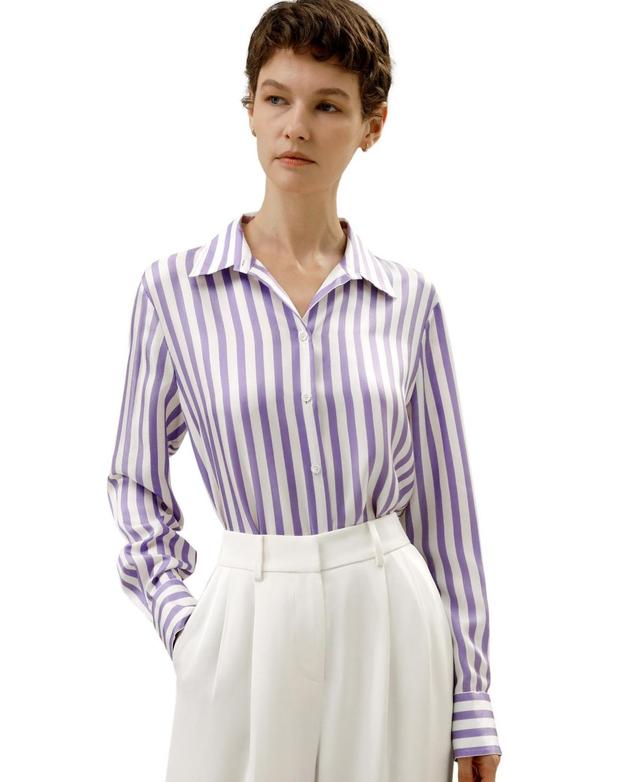 Lilysilk Womens Classic Striped Silk Shirt Product Image