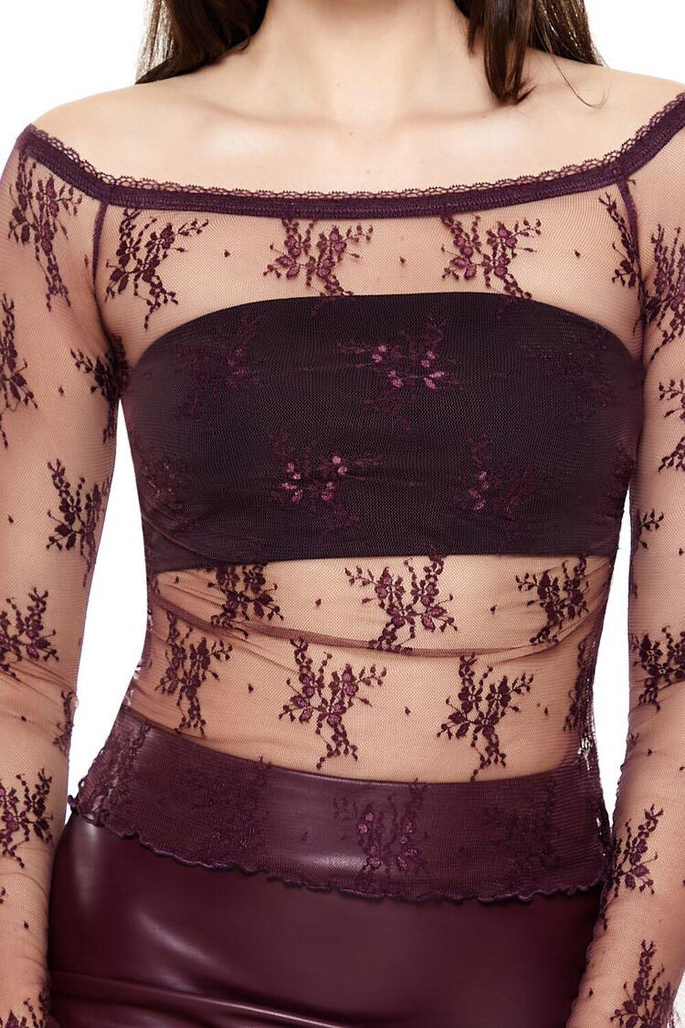 Sheer Lace Floral Top | Forever 21 Product Image