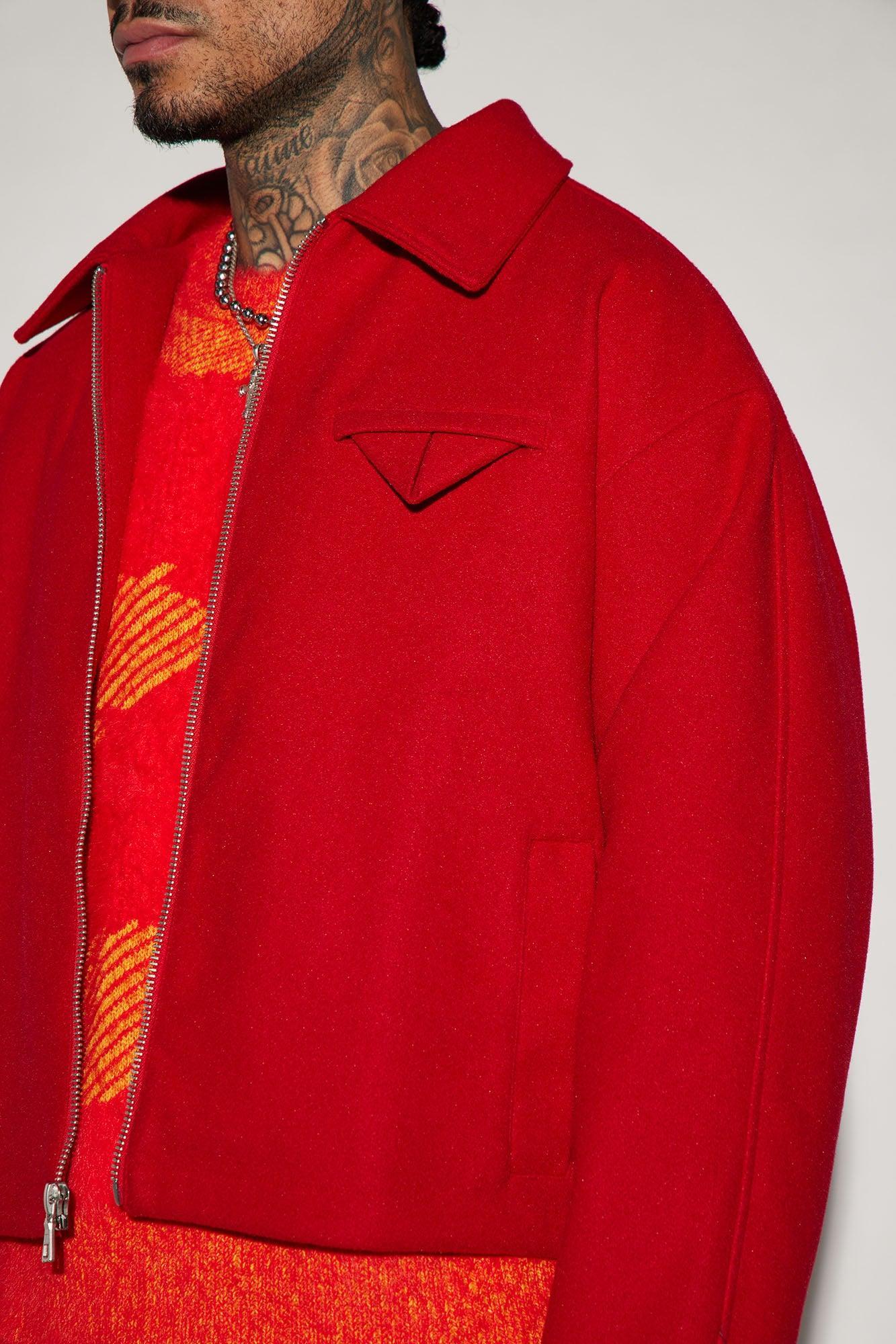 Zip It Out Crop Jacket - Red Product Image