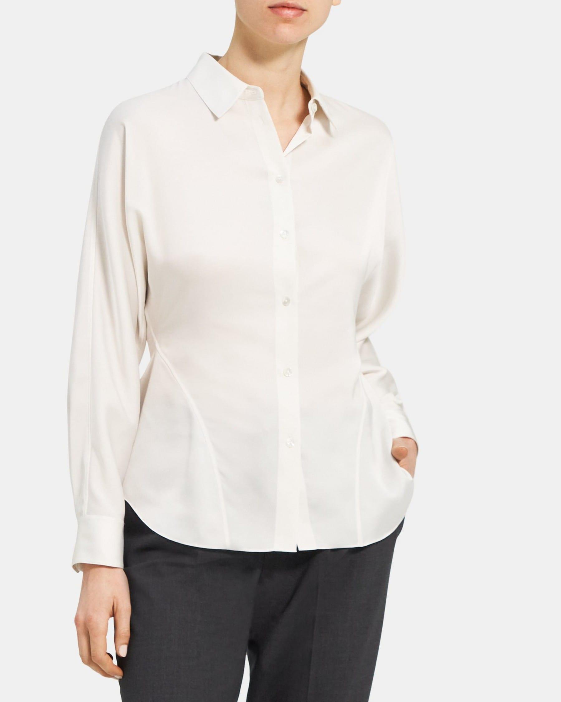 Cinched Shirt in Recycled Satin Product Image