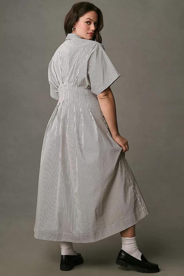 The Tobie Button-Front Pleated Shirt Dress by Exquise Product Image