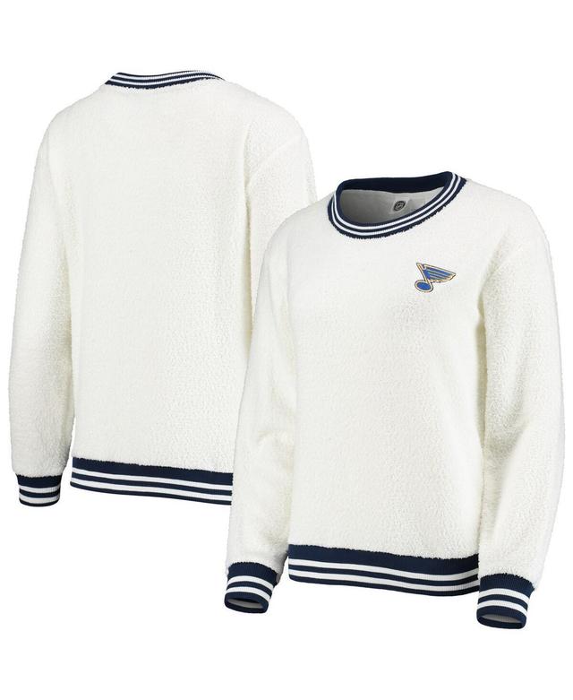 Womens Concepts Sport Cream and Navy St. Louis Blues Granite Sherpa Pullover Sweatshirt - Cream Product Image