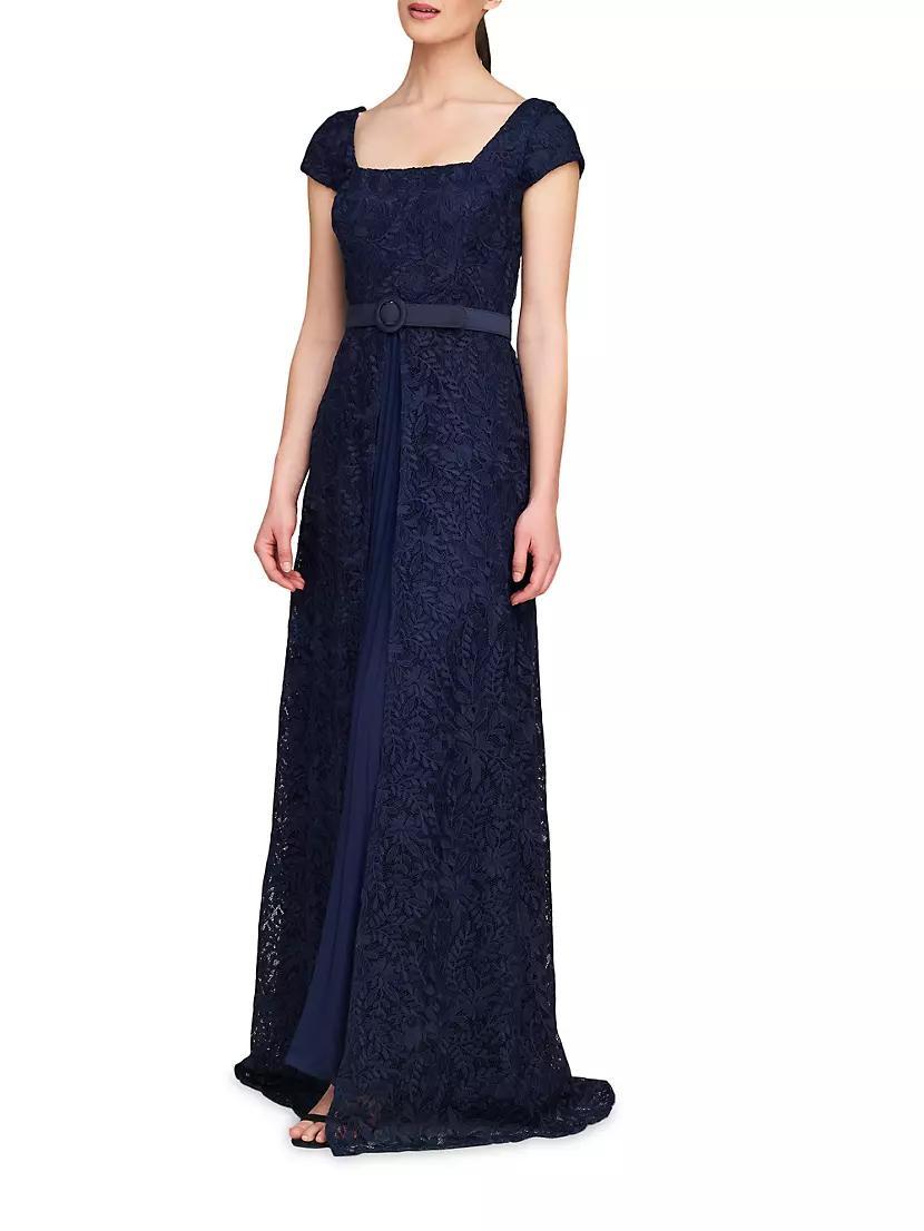 Claudia Lace-Chiffon Pleated Gown Product Image