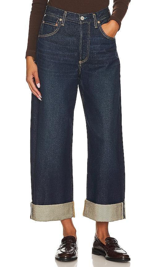 Ayla Baggy Cuffed High-Rise Wide-Leg Jeans Product Image