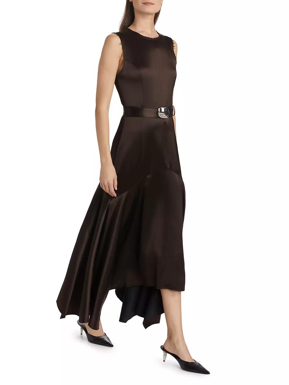 Carla Belted Satin Maxi Dress Product Image