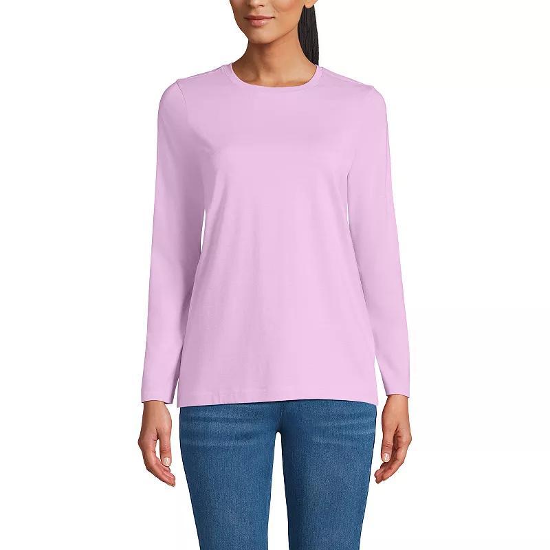 Petite Lands End Relaxed-Fit Supima Cotton Crewneck Tee, Womens Product Image