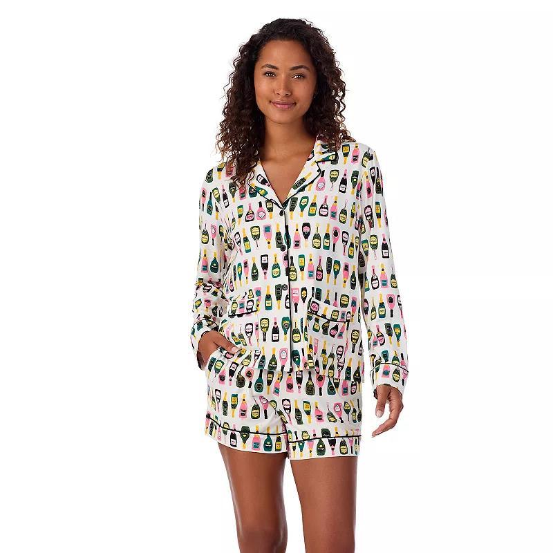 Womens Beauty Sleep Social Cozy Jersey Pajama Top & Pajama Shorts Set Product Image