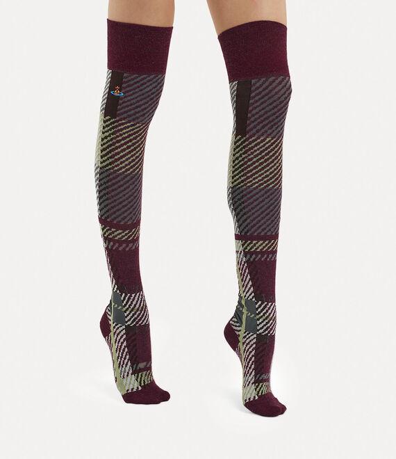 Multi Tartan Over The Knee Sock Product Image