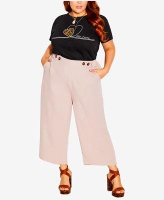 Plus Size Button Crop Pant Product Image