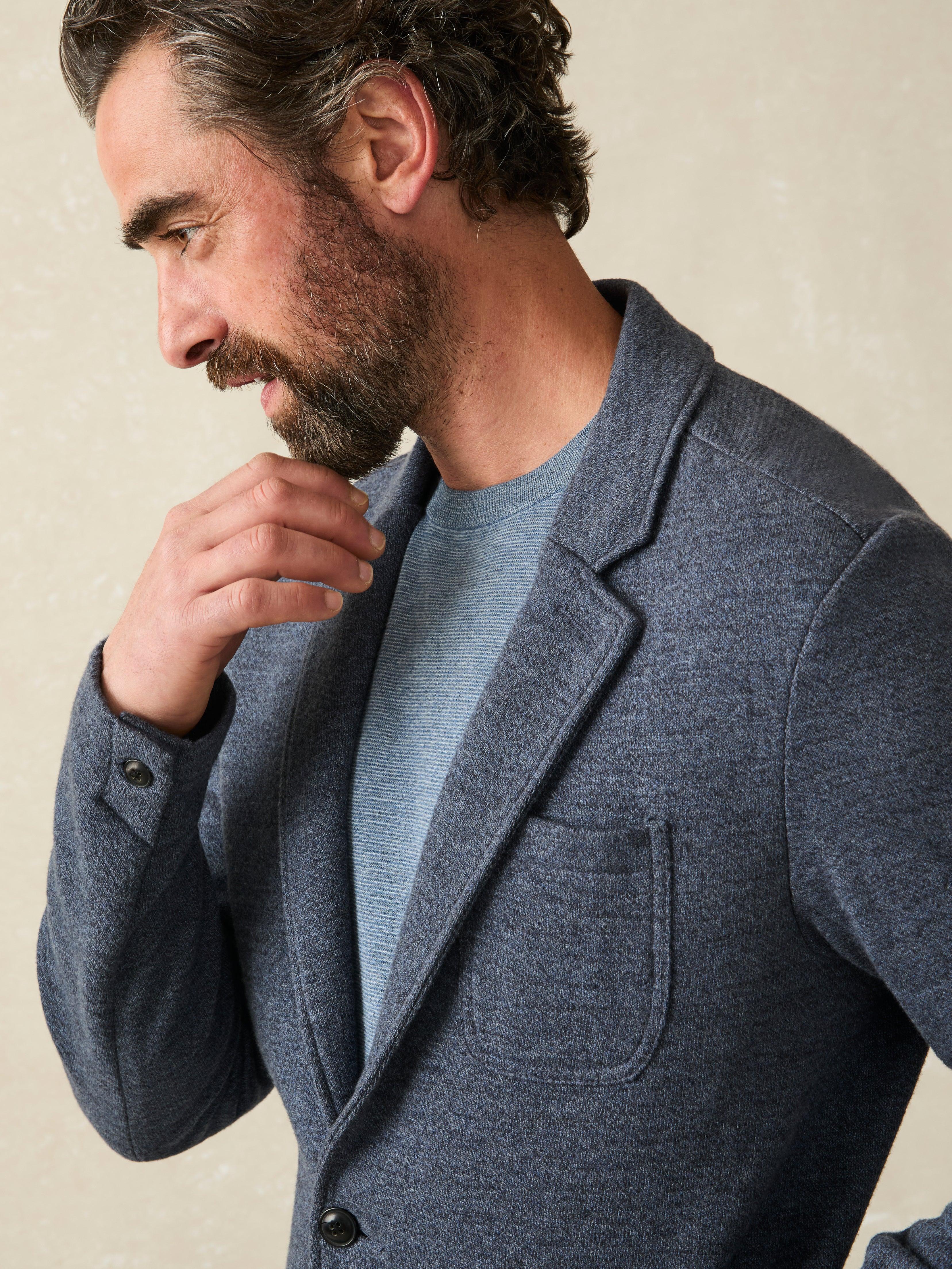 Inlet Knit Blazer (Tall) - Deep Navy Melange Male Product Image