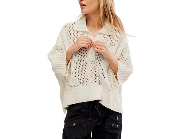 Free People To The Point Polo (Optic ) Women's Sweater Product Image