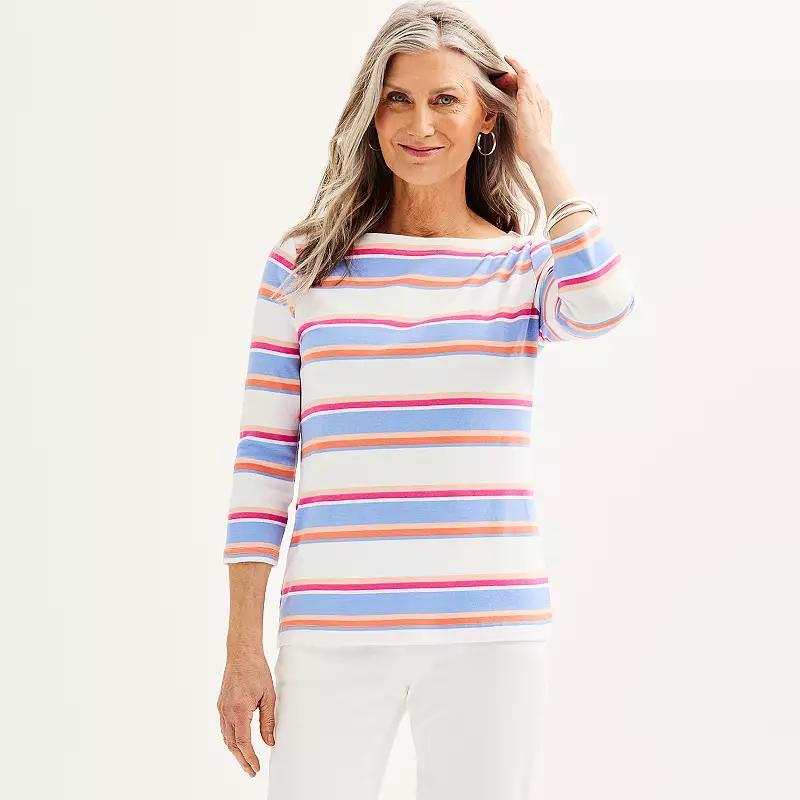 Petite Croft & Barrow Boatneck Top, Womens Product Image