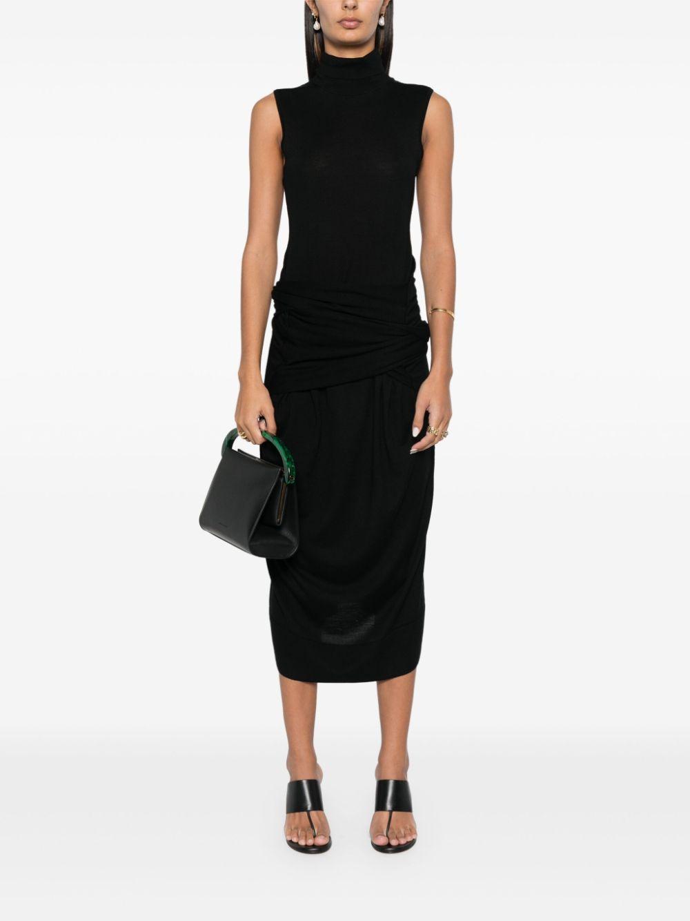 TOTÊME Draped Midi Dress In Black Product Image