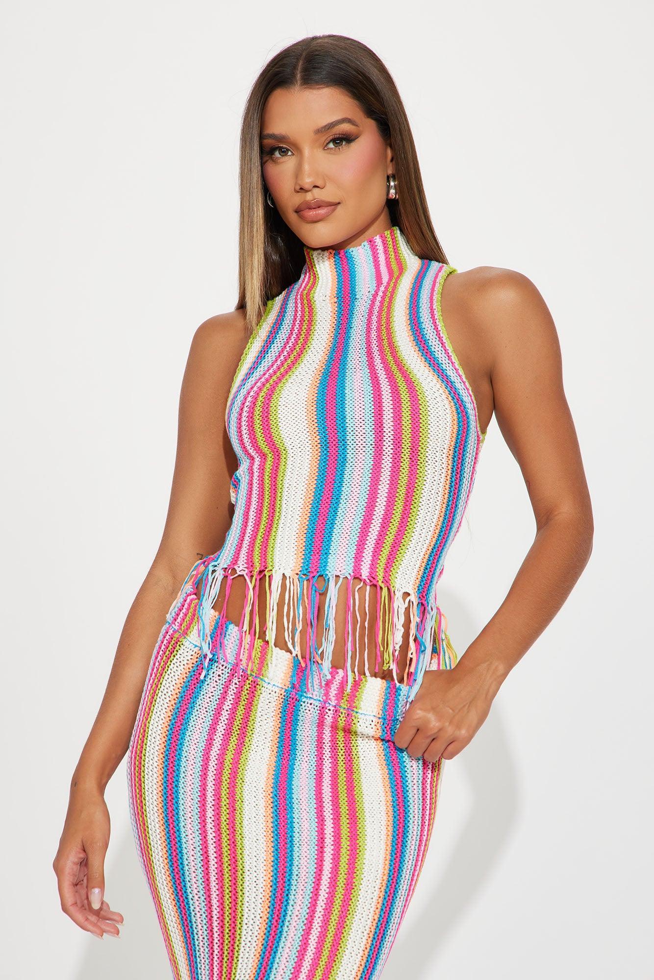 Color Your World Striped Skirt Set - Multi Color Product Image