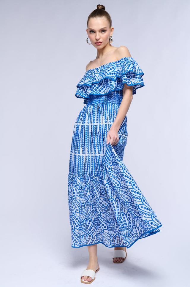 IN IBIZA RUFFLED MIDI DRESS Product Image