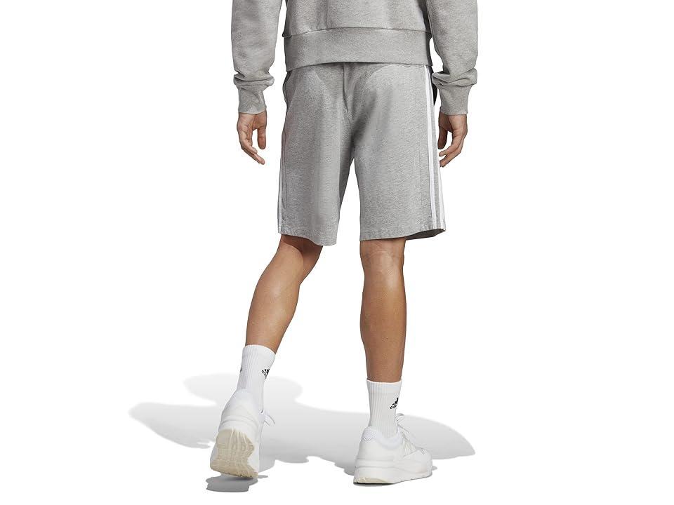 adidas Essentials 3-Stripes Single Jersey Shorts (Medium Grey Heather/White) Men's Shorts Product Image