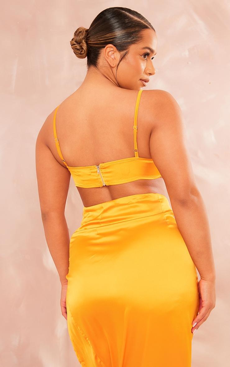 Shape Orange Satin Cup Detail Strappy Bralet Product Image