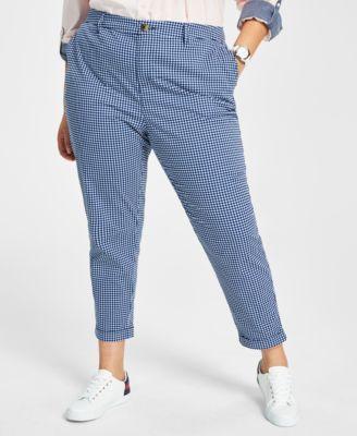 Tommy Hilfiger Plus Size Hampton Gingham Chino Pants Product Image