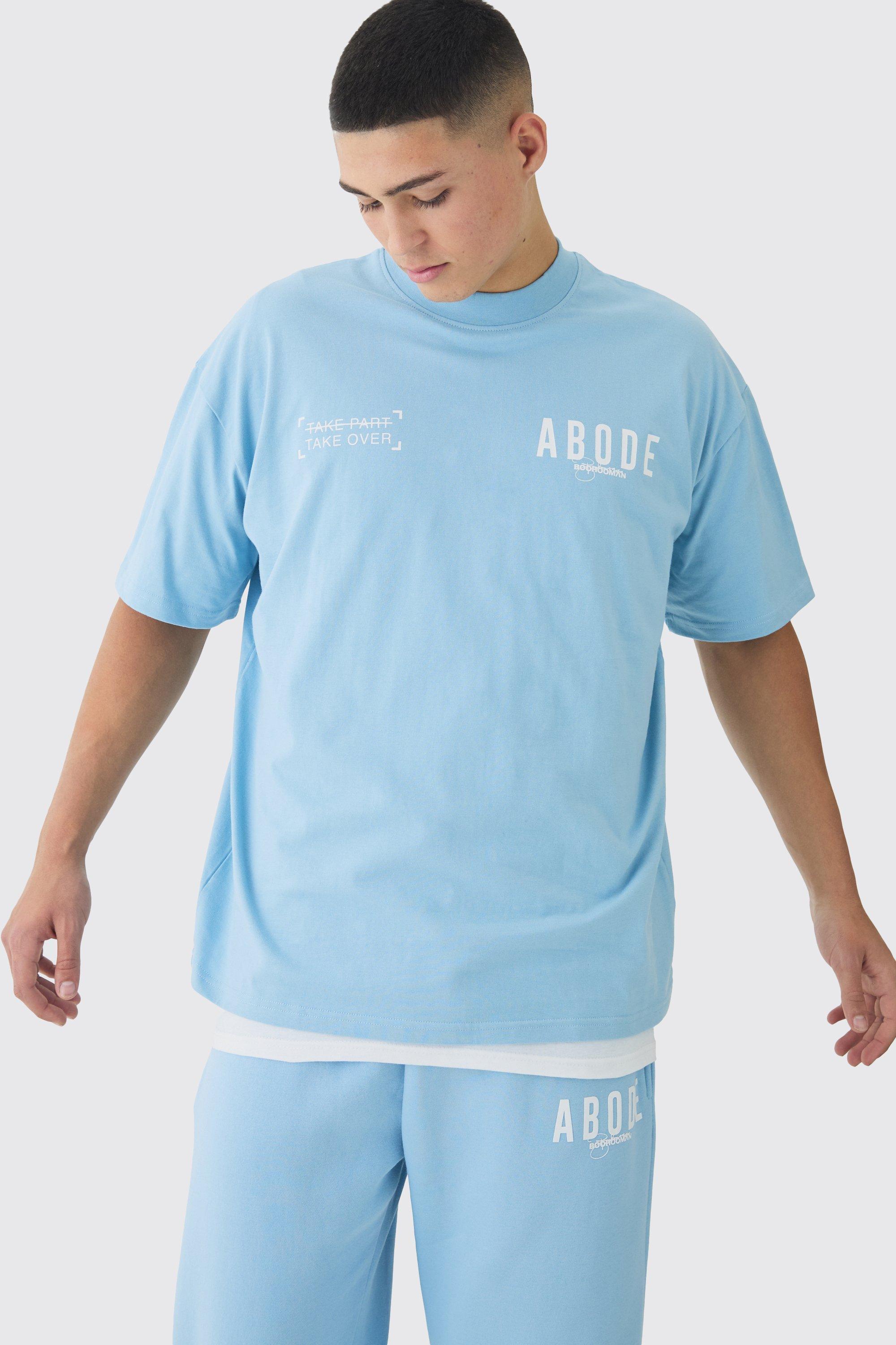 Oversized Extended Neck Heavyweight Abode T-shirt | boohooMAN USA Product Image