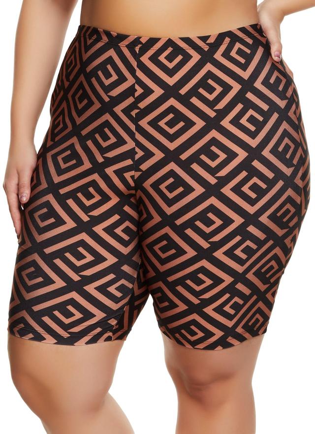 Womens Plus Size Haute Monde Printed Biker Shorts Product Image