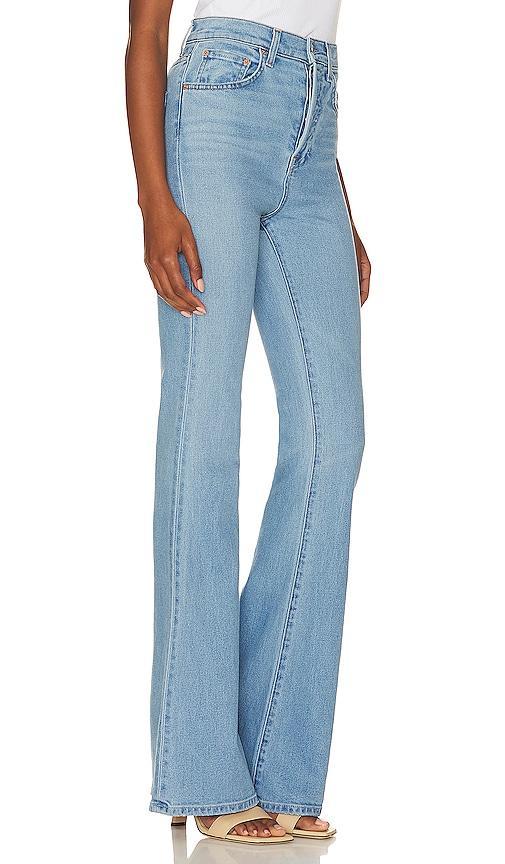 GRLFRND Rayssa Super High Rise Flare in Blue. - size 32 (also in 31) Product Image