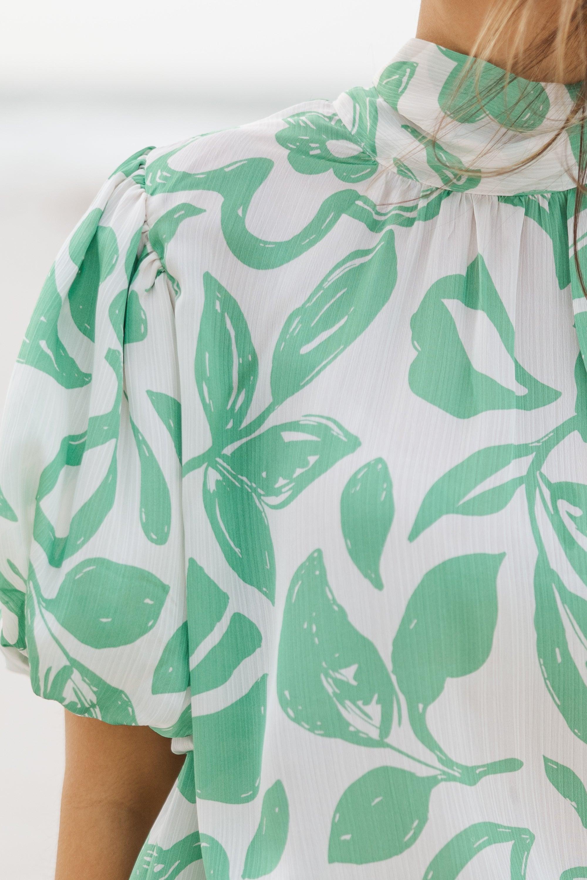 Keep Your Cool Green Floral Blouse Female Product Image