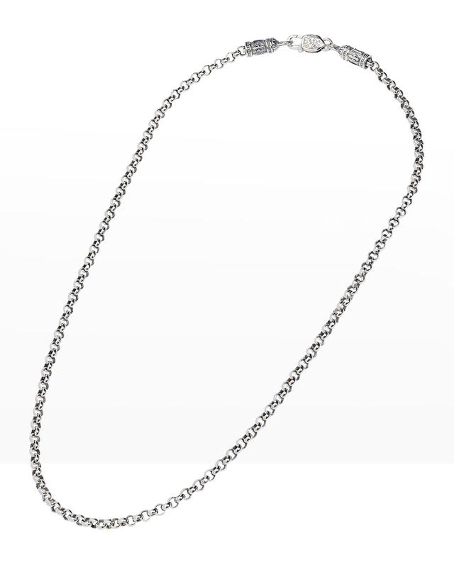 Mens Sterling Silver Cable Chain Necklace, 22L Product Image