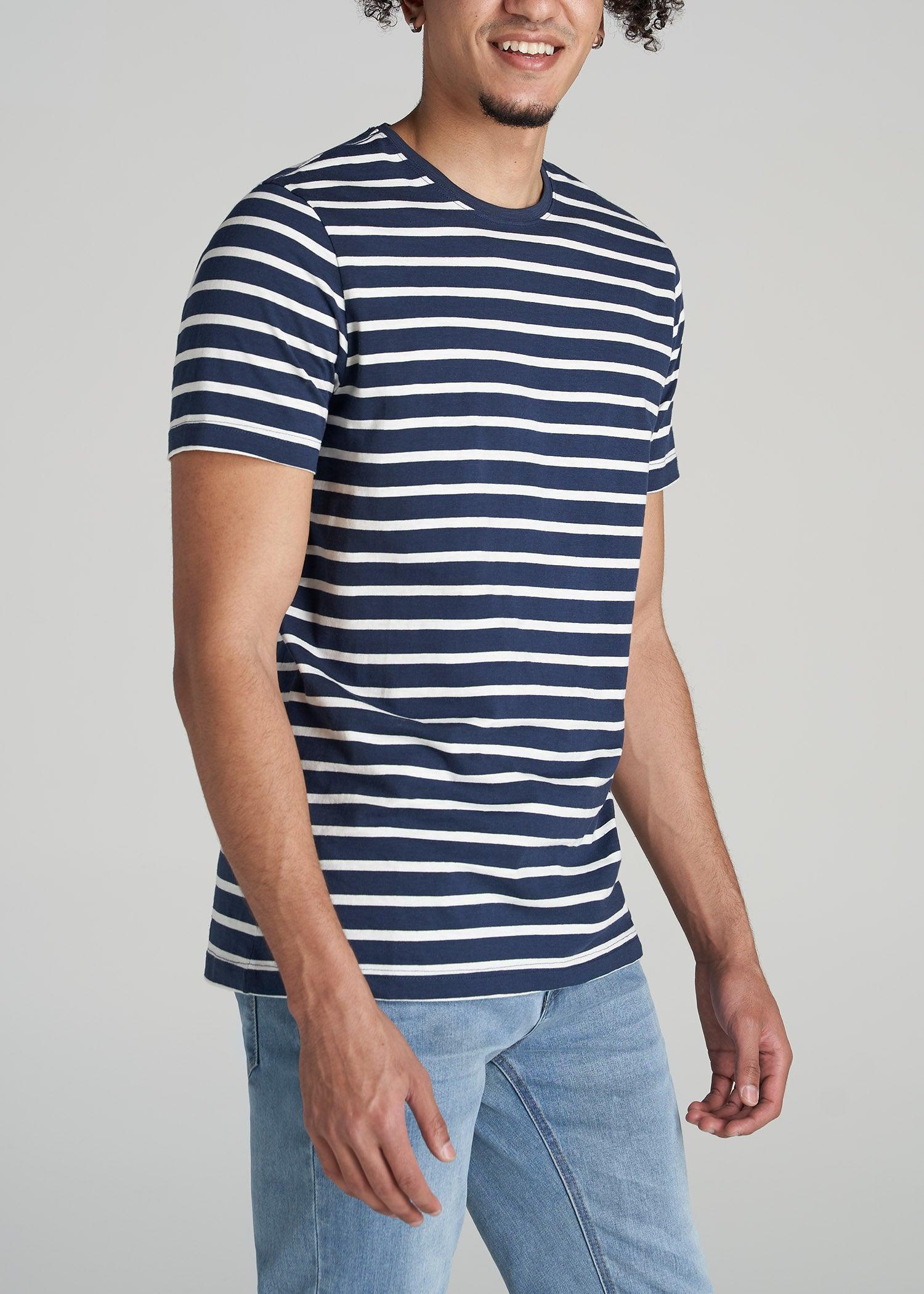 REGULAR-FIT Striped Tee in Navy And White - Men's Tall T-shirt Male Product Image