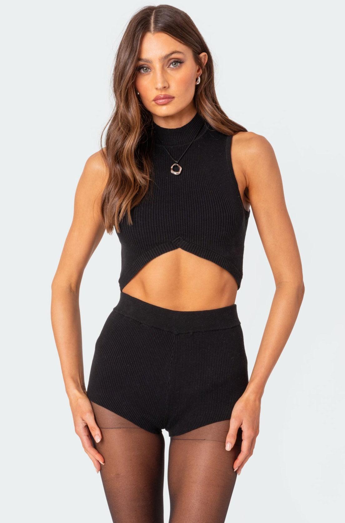 Marcus High Neck Knit Crop Top Product Image