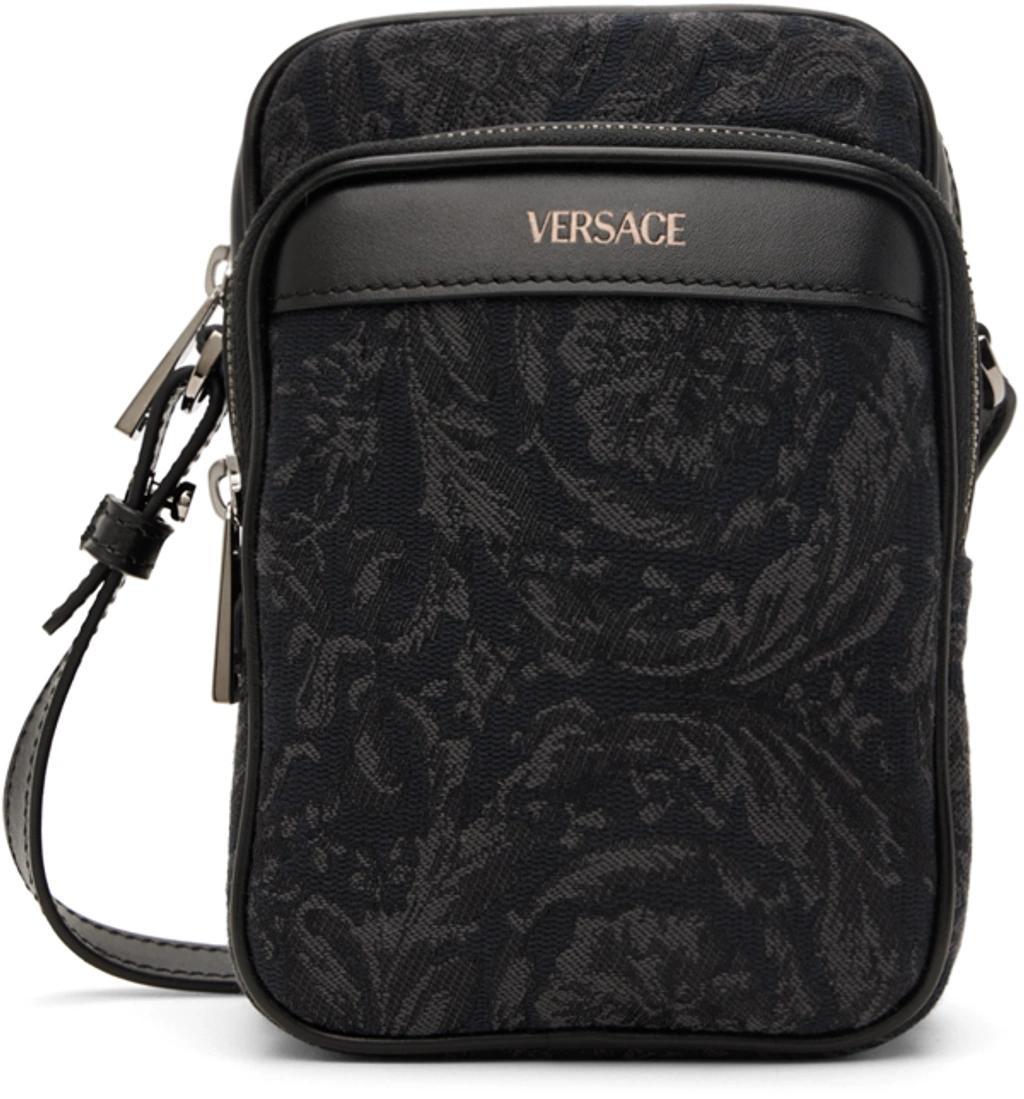 VERSACE Barocco Athena Crossbody Bag In Black-ruthenium Product Image