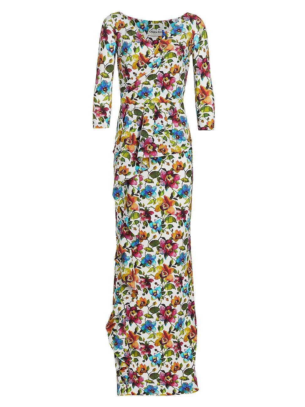 Womens EXCLUSIVE Long-Sleeve Floral Gown Product Image