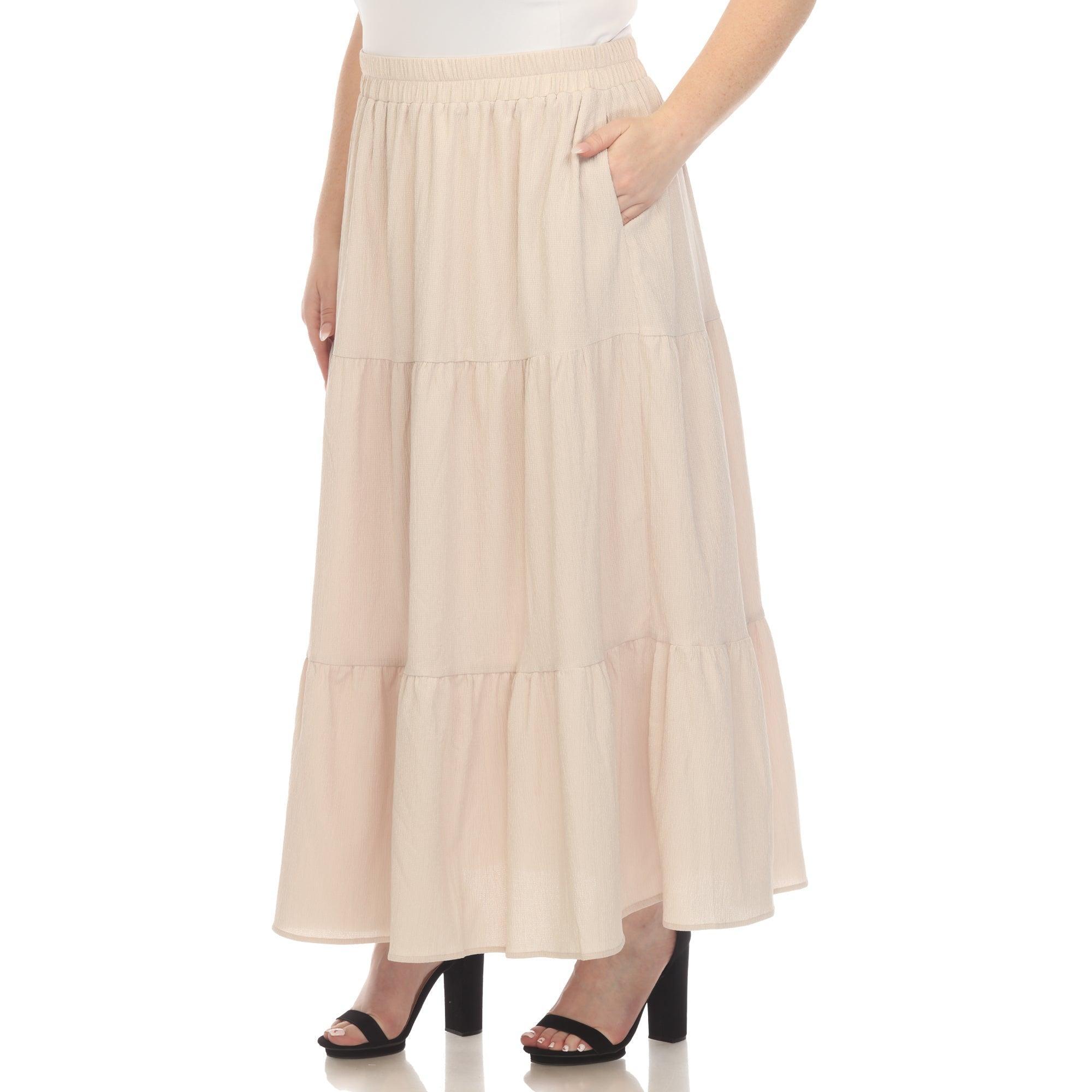 Pleated Tiered Maxi Skirt - Plus Product Image