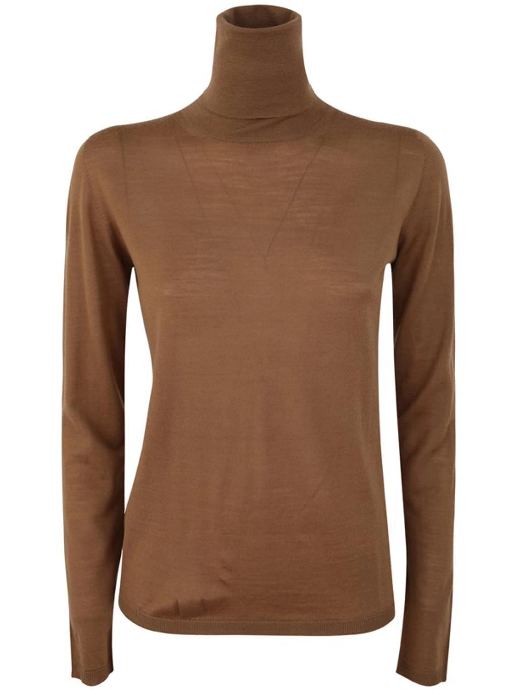 Turtleneck Knitted Jumper In Brown product image